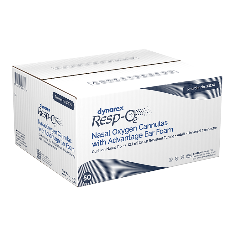 Dynarex Resp-O2 Nasal Oxygen Cannula, Cushion Tip w/Advantage Ear Foam (50 Count) Dynarex Resp-O2 Nasal Oxygen Cannula, Cushion Tip w/Advantage Ear Foam (50 Count)