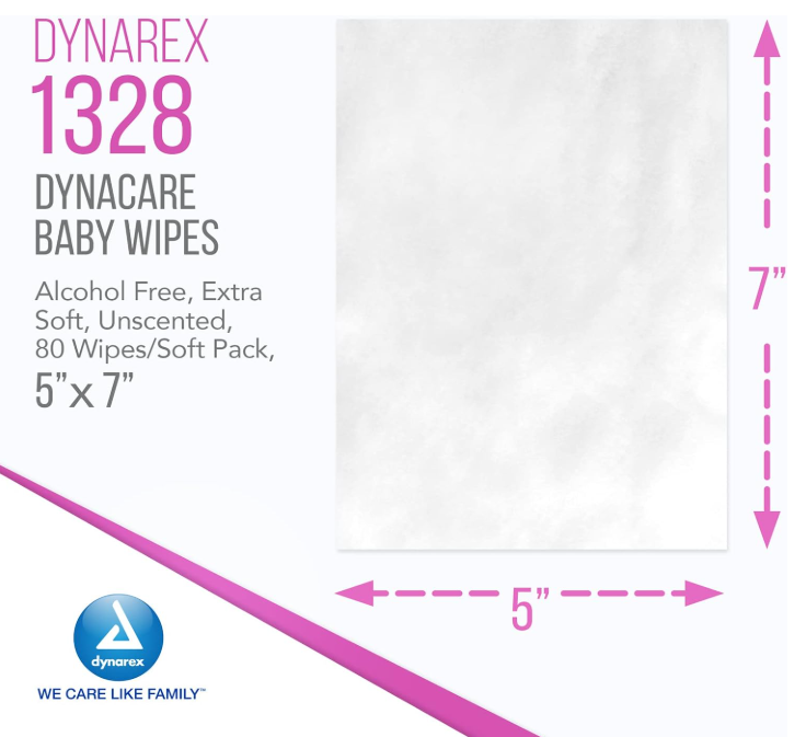 DynaCare Baby Wipes unscented w/ Plastic Lid, 5" x 7", 24pks/case (1920 Count) DynaCare Baby Wipes unscented w/ Plastic Lid, 5" x 7", 24pks/case (1920 Count)
