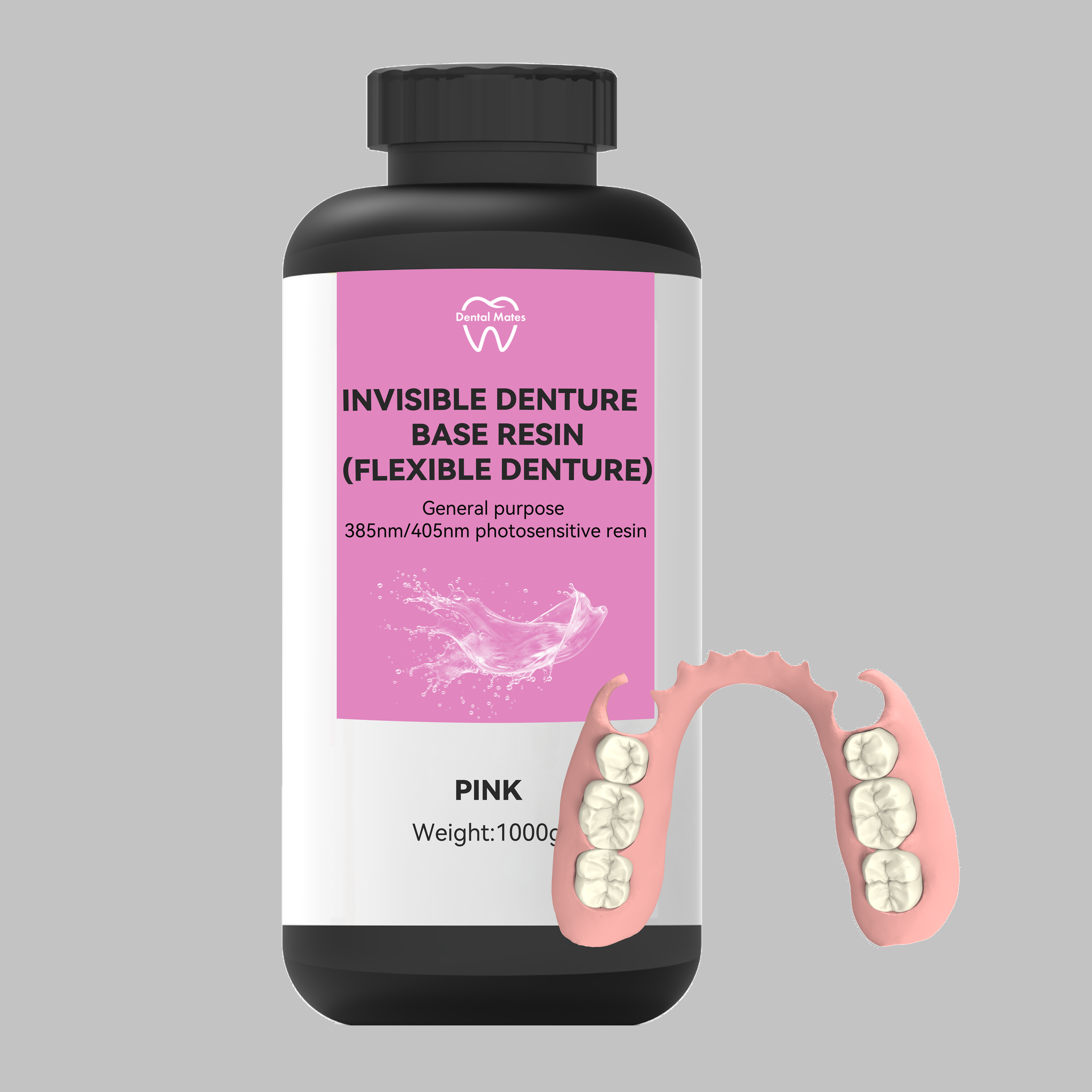 Invisible Denture Base Resin for DLP and LCD Printers 500g or 500ml Invisible Denture Base Resin for DLP and LCD Printers 500g or 500ml