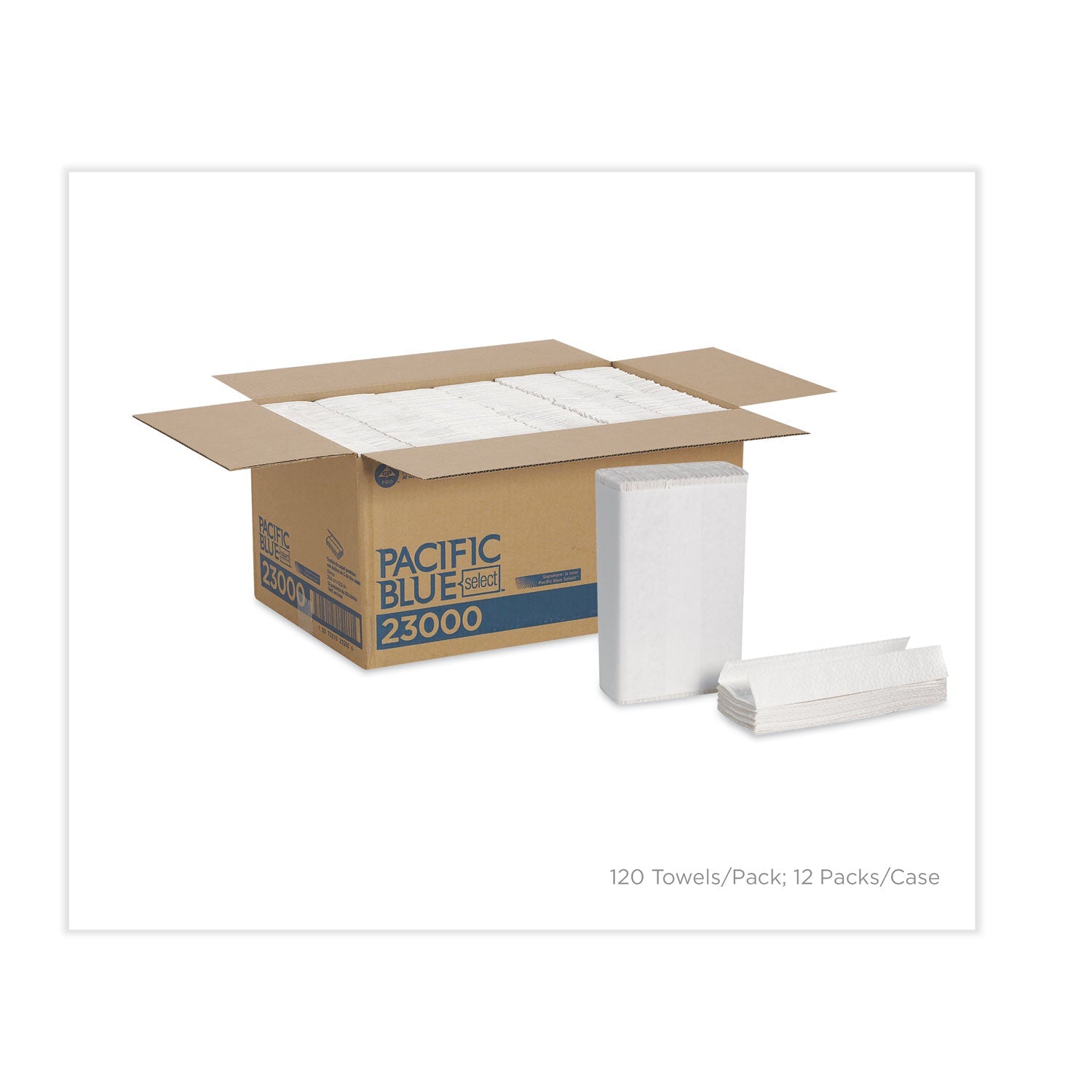 Georgia Pacific Pacific Blue Select C-Fold Paper Towels, 2-Ply, 10.1 x 12.7, White, 120/Pack, 12 Packs/Carton Georgia Pacific Pacific Blue Select C-Fold Paper Towels, 2-Ply, 10.1 x 12.7, White, 120/Pack, 12 Packs/Carton
