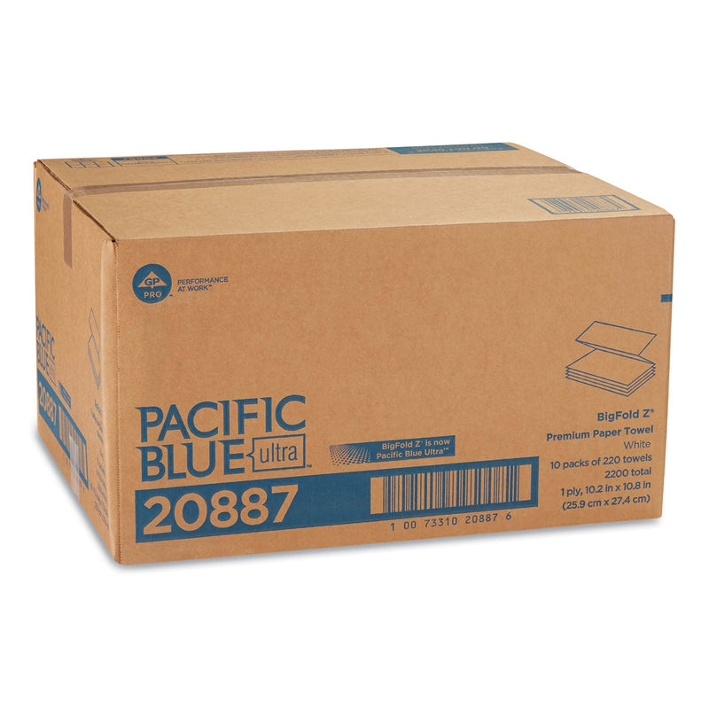 Georgia Pacific Pacific Blue Ultra Folded Paper Towels, 10.2 x 10.8, White, 220/Pack, 10 Packs/Carton Georgia Pacific Pacific Blue Ultra Folded Paper Towels, 10.2 x 10.8, White, 220/Pack, 10 Packs/Carton