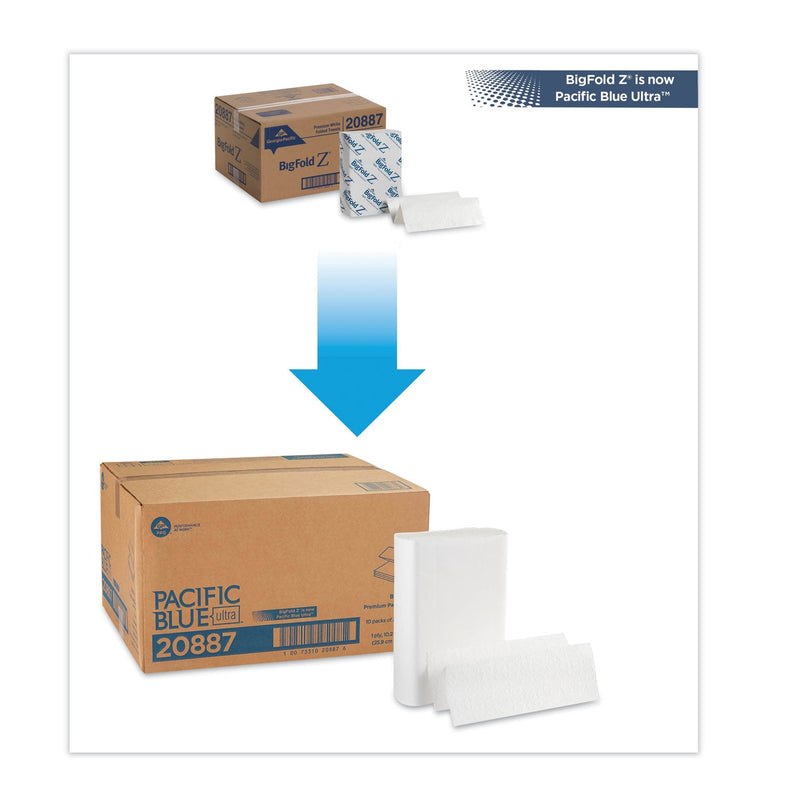 Georgia Pacific Pacific Blue Ultra Folded Paper Towels, 10.2 x 10.8, White, 220/Pack, 10 Packs/Carton Georgia Pacific Pacific Blue Ultra Folded Paper Towels, 10.2 x 10.8, White, 220/Pack, 10 Packs/Carton
