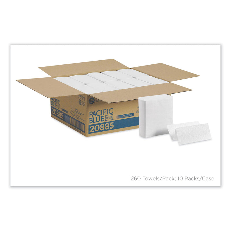 Georgia Pacific Pacific Blue Ultra Z-Fold Folded Paper Towels, 8 x 11, White, 260/Pack, 10 Packs/Carton Georgia Pacific Pacific Blue Ultra Z-Fold Folded Paper Towels, 8 x 11, White, 260/Pack, 10 Packs/Carton