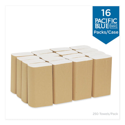 Georgia Pacific Pacific Blue Basic Folded Paper Towel, 9.2 x 9.4, White, 250/Pack, 16 Packs/Carton Georgia Pacific Pacific Blue Basic Folded Paper Towel, 9.2 x 9.4, White, 250/Pack, 16 Packs/Carton