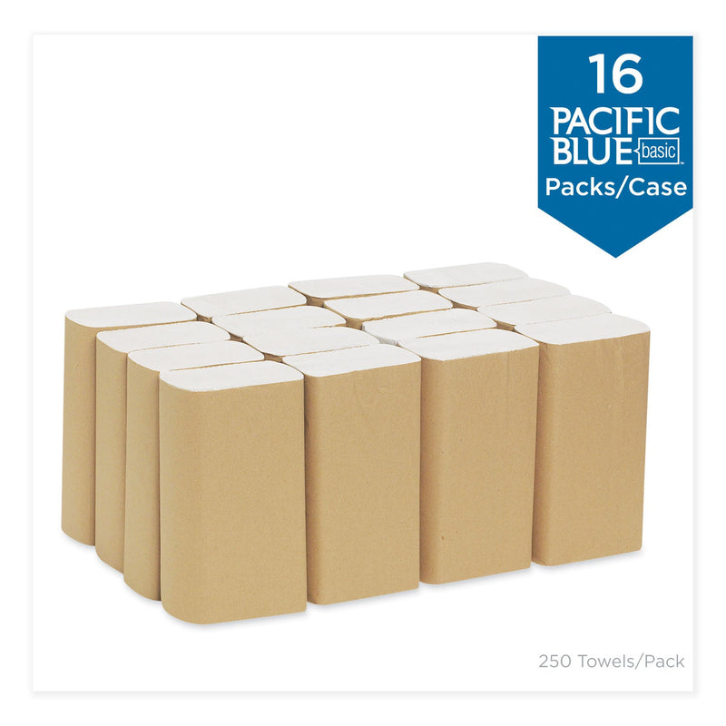 Georgia Pacific Pacific Blue Basic Folded Paper Towel, 9.2 x 9.4, White, 250/Pack, 16 Packs/Carton Georgia Pacific Pacific Blue Basic Folded Paper Towel, 9.2 x 9.4, White, 250/Pack, 16 Packs/Carton