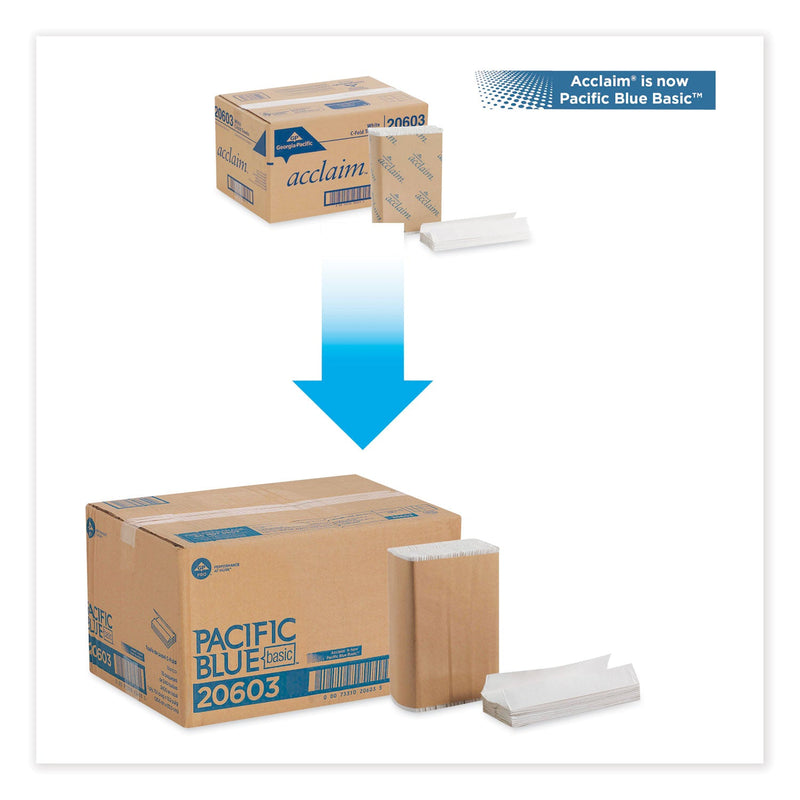 Georgia Pacific Pacific Blue Basic C-Fold Paper Towels, 10.1 x 13.2, White, 240/Pack, 10 Packs/Carton Georgia Pacific Pacific Blue Basic C-Fold Paper Towels, 10.1 x 13.2, White, 240/Pack, 10 Packs/Carton