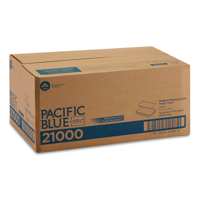 Georgia Pacific Blue Select Multi-Fold 2 Ply Paper Towel, 9.2 x 9.4, White, 125/Pack, 16 Packs/Carton Georgia Pacific Blue Select Multi-Fold 2 Ply Paper Towel, 9.2 x 9.4, White, 125/Pack, 16 Packs/Carton