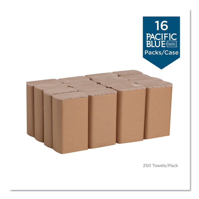 Georgia Pacific Pacific Blue Basic M-Fold Paper Towels, 9.2 x 9.4, Brown, 250/Pack, 16 Packs/Carton Georgia Pacific Pacific Blue Basic M-Fold Paper Towels, 9.2 x 9.4, Brown, 250/Pack, 16 Packs/Carton