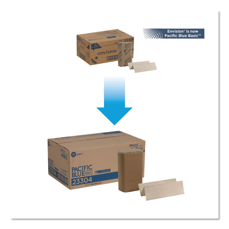Georgia Pacific Pacific Blue Basic M-Fold Paper Towels, 9.2 x 9.4, Brown, 250/Pack, 16 Packs/Carton Georgia Pacific Pacific Blue Basic M-Fold Paper Towels, 9.2 x 9.4, Brown, 250/Pack, 16 Packs/Carton