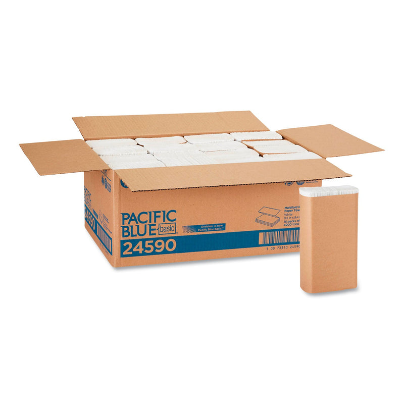 Georgia Pacific Pacific Blue Basic M-Fold Paper Towels, 9.2 x 9.4, White, 250/Pack, 16 Packs/Carton Georgia Pacific Pacific Blue Basic M-Fold Paper Towels, 9.2 x 9.4, White, 250/Pack, 16 Packs/Carton