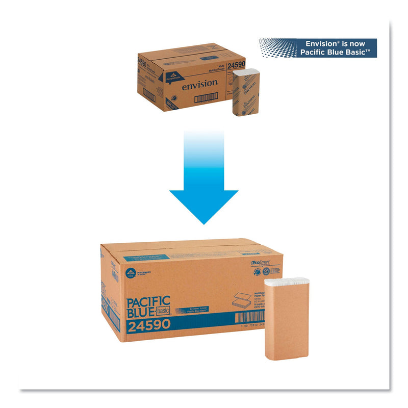 Georgia Pacific Pacific Blue Basic M-Fold Paper Towels, 9.2 x 9.4, White, 250/Pack, 16 Packs/Carton Georgia Pacific Pacific Blue Basic M-Fold Paper Towels, 9.2 x 9.4, White, 250/Pack, 16 Packs/Carton