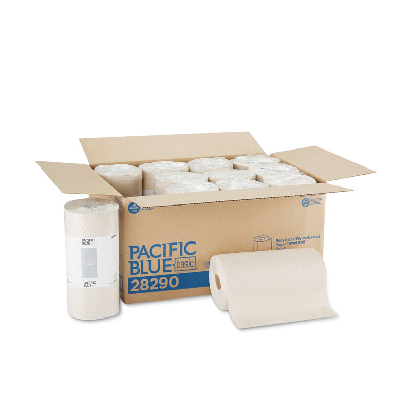 Georgia Pacific Pacific Blue Basic Jumbo Perforated Kitchen Roll Paper Towels, 2-Ply, 11 x 8.8, Brown, 250/Roll, 12 Rolls/Carton Georgia Pacific Pacific Blue Basic Jumbo Perforated Kitchen Roll Paper Towels, 2-Ply, 11 x 8.8, Brown, 250/Roll, 12 Rolls/Carton