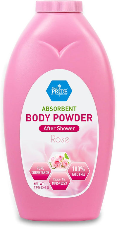 MedPride Body Powder w/seal - Pink Bottle - 13 oz, 24/cs. MedPride Body Powder w/seal - Pink Bottle - 13 oz, 24/cs.