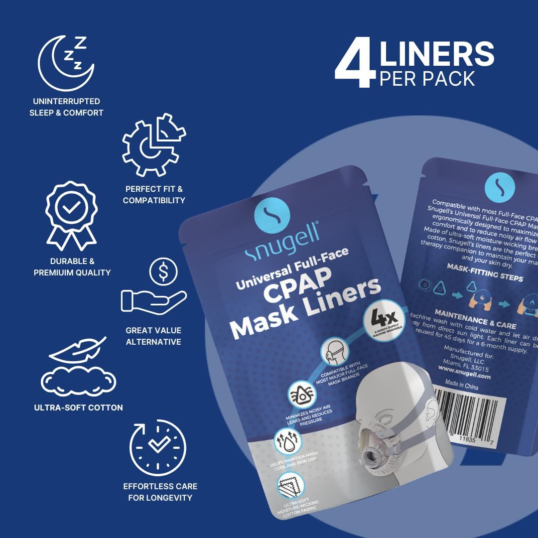 CPAP Mask Liners Full-Face (4-Pack, White) CPAP Mask Liners Full-Face (4-Pack, White)