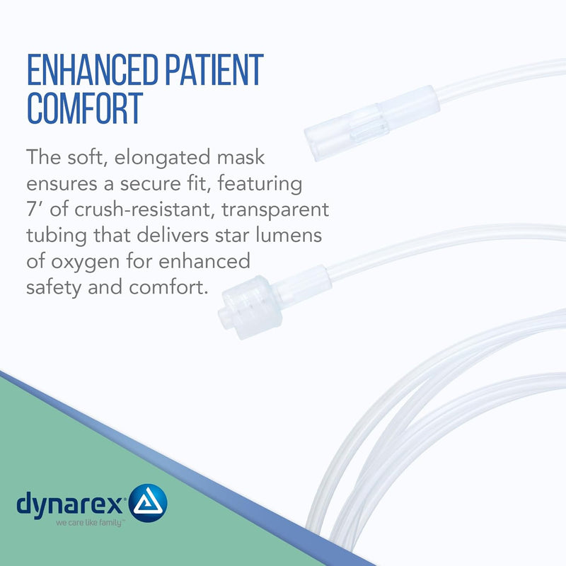 Dynarex EtCO2 Elongated Mask w/ CO2 sampling line w/ 7', 2.1 m - (25 Count) Dynarex EtCO2 Elongated Mask w/ CO2 sampling line w/ 7', 2.1 m - (25 Count)