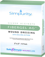 Safe N Simple Simpurity Silver Alginate Fibergel AG Wound Dressing (100 Count) Safe N Simple Simpurity Silver Alginate Fibergel AG Wound Dressing (100 Count)