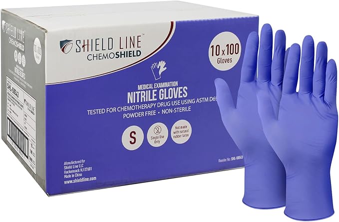 MedPride Shield Line Medical Exam Nitrile Gloves 4 Mil Thick ChemoShield Non-Sterile Powder Free - 100 Gloves / Case of 10 (1000 count) MedPride Shield Line Medical Exam Nitrile Gloves 4 Mil Thick ChemoShield Non-Sterile Powder Free - 100 Gloves / Case of 10 (1000 count)