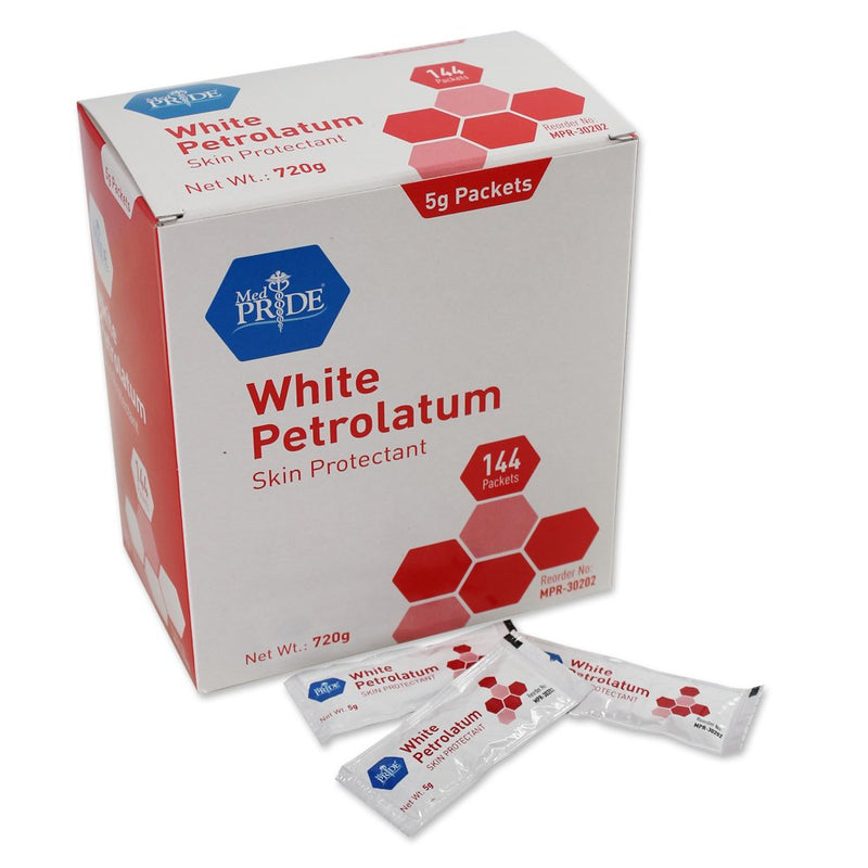 MedPride White Petrolatum - 5g Packets - 144 packets/box, Case of 6 (864 count) MedPride White Petrolatum - 5g Packets - 144 packets/box, Case of 6 (864 count)