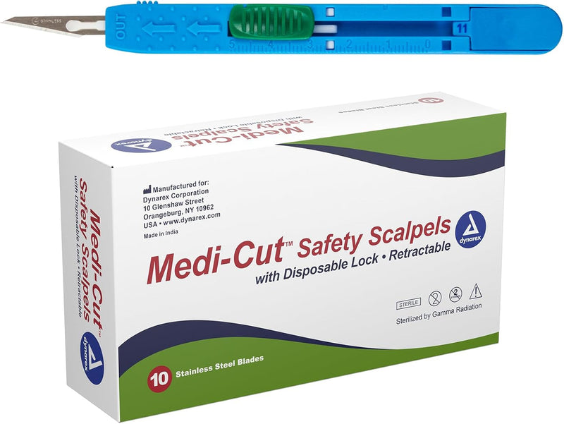Dynarex Medi-Cut Safety Scalpels (10 Count) Dynarex Medi-Cut Safety Scalpels (10 Count)