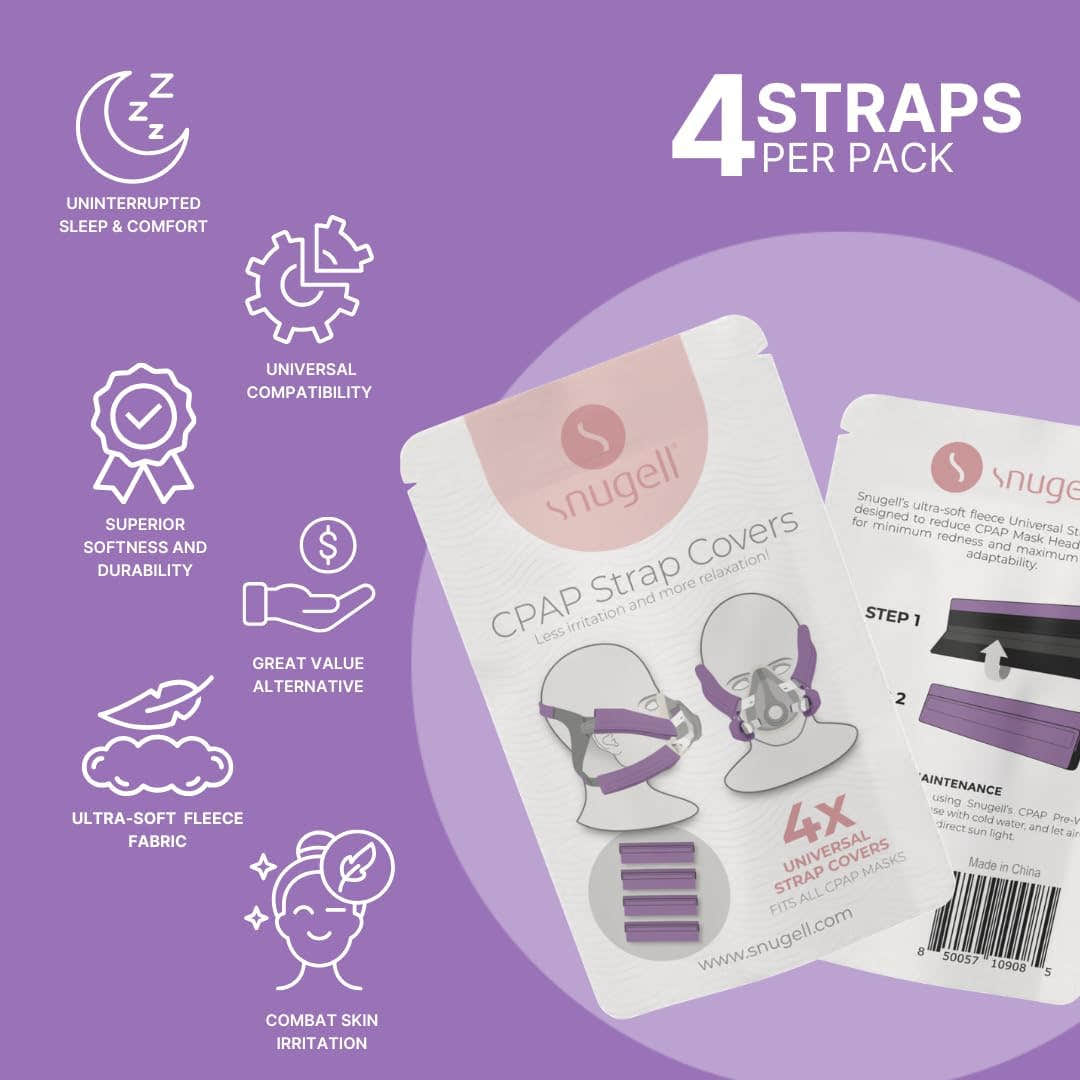 CPAP Strap Covers 4 Pack - Universal Fit for All CPAP Masks (Purple) CPAP Strap Covers 4 Pack - Universal Fit for All CPAP Masks (Purple)