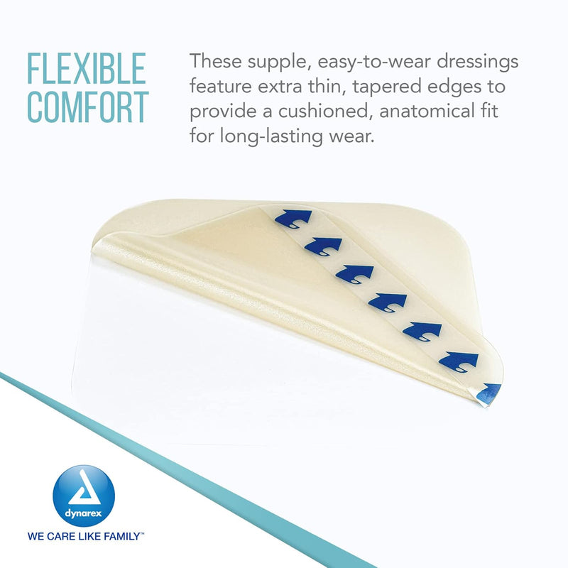 Dynarex DynaDerm - Hydrocolloid Dressing - Extra Thin, 6" x 6", 5ea/bx, 12bxs/cs (60 Count) Dynarex DynaDerm - Hydrocolloid Dressing - Extra Thin, 6" x 6", 5ea/bx, 12bxs/cs (60 Count)