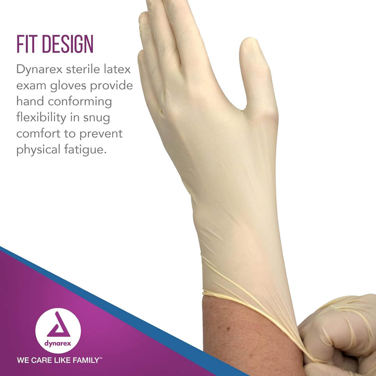 Dynarex Sterile Latex Exam Gloves, 3 Mil Thick, Powder-Free, 50prs/bx, 8bxs/cs (400 Count) Dynarex Sterile Latex Exam Gloves, 3 Mil Thick, Powder-Free, 50prs/bx, 8bxs/cs (400 Count)