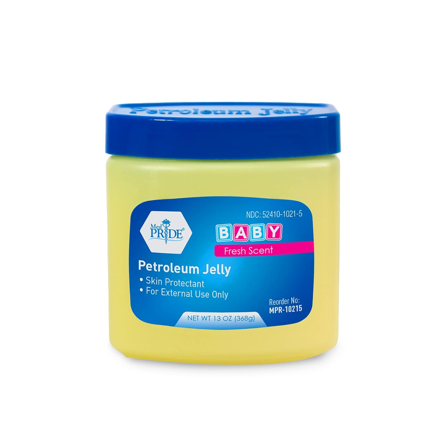 MedPride Petroleum Jelly With Fresh Baby Scent - Blue - 13 oz - 24/cs. MedPride Petroleum Jelly With Fresh Baby Scent - Blue - 13 oz - 24/cs.