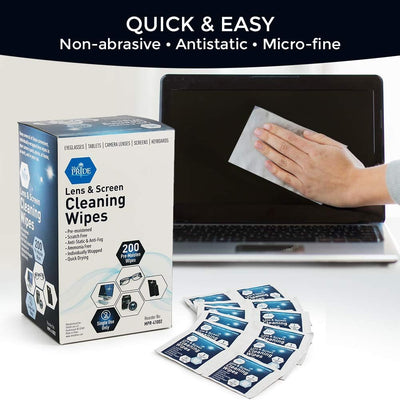 MedPride Premoistened Lens Cleaning Wipes - 6" x 5"- 200 wipes/ Case of 20 (4000 count) MedPride Premoistened Lens Cleaning Wipes - 6" x 5"- 200 wipes/ Case of 20 (4000 count)