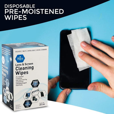 MedPride Premoistened Lens Cleaning Wipes - 6" x 5"- 200 wipes/ Case of 20 (4000 count) MedPride Premoistened Lens Cleaning Wipes - 6" x 5"- 200 wipes/ Case of 20 (4000 count)