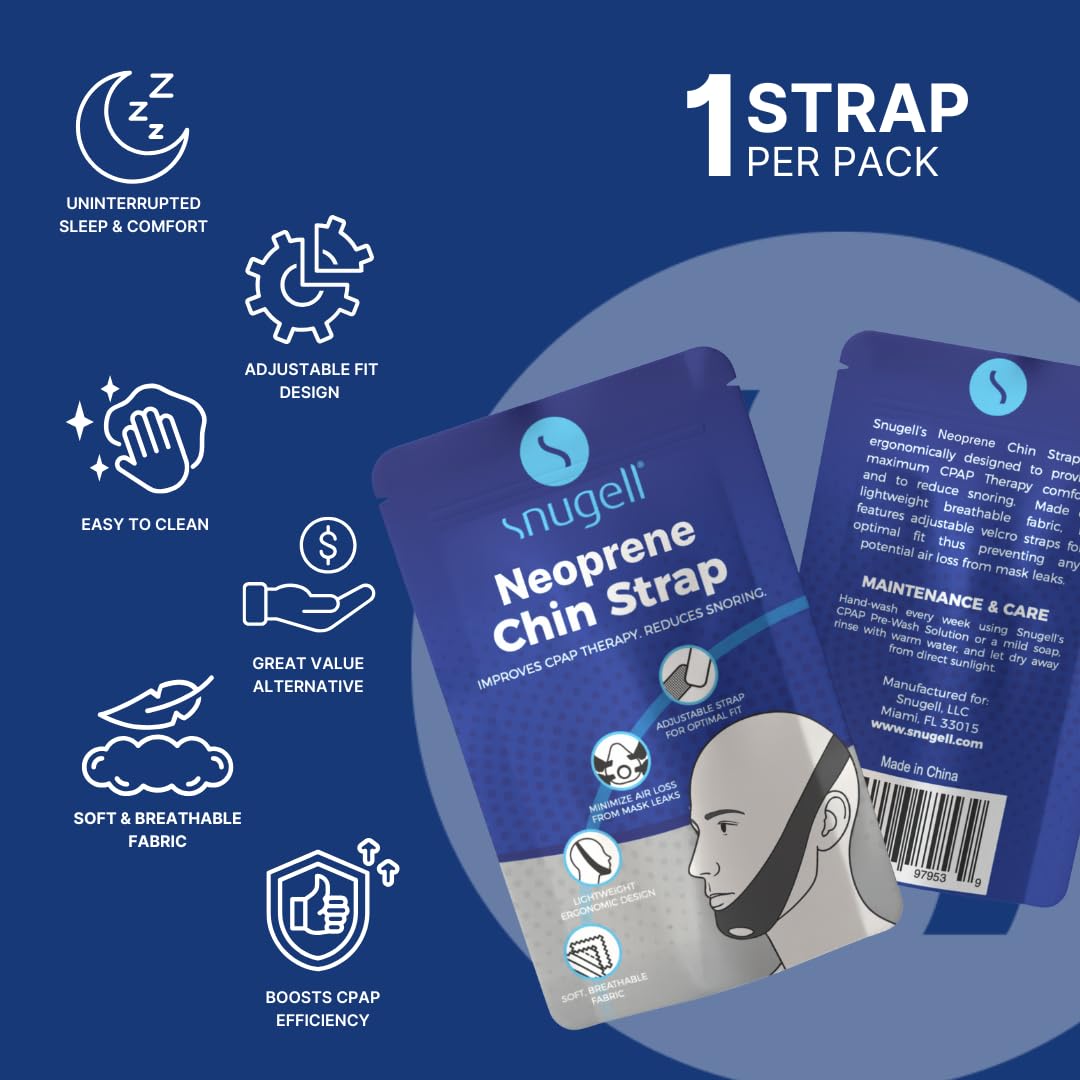 Neoprene Chin Strap for CPAP Users (Black) - Adjustable Strap Neoprene Chin Strap for CPAP Users (Black) - Adjustable Strap