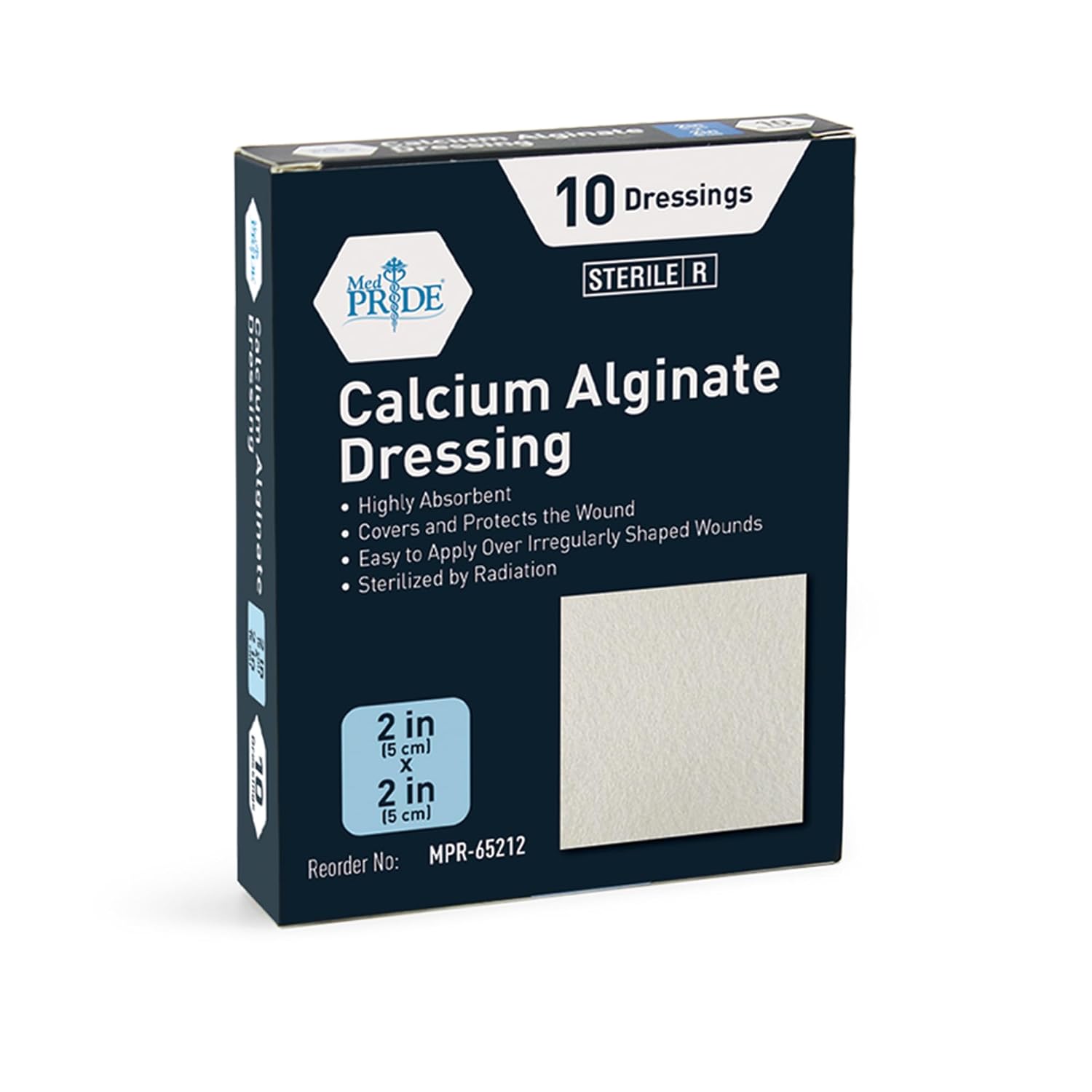 MedPride Calcium Alginate Dressing 2"x2” Wound Dressing Pads, 10/Box, Case of 20 (200 Count) MedPride Calcium Alginate Dressing 2"x2” Wound Dressing Pads, 10/Box, Case of 20 (200 Count)