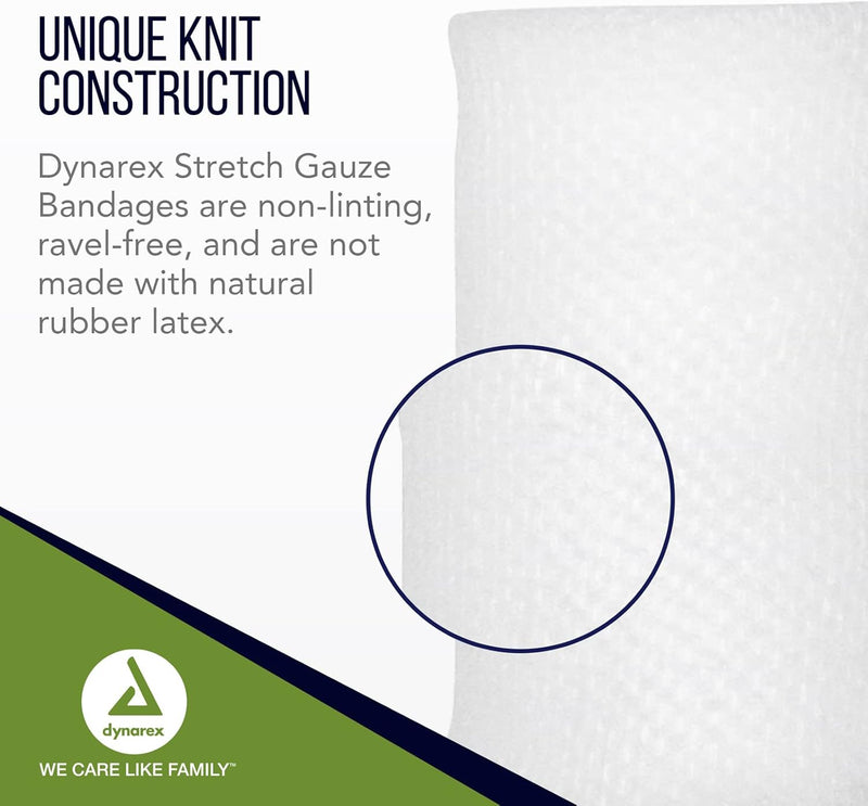 Dynarex Stretch Gauze Bandage Roll, 6"- 6ea/bx, 8bxs/cs (48 Count) Dynarex Stretch Gauze Bandage Roll, 6"- 6ea/bx, 8bxs/cs (48 Count)