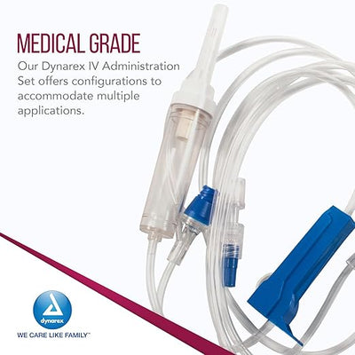 Dynarex IV administration set - 10 drops 98" (40 Count) Dynarex IV administration set - 10 drops 98" (40 Count)