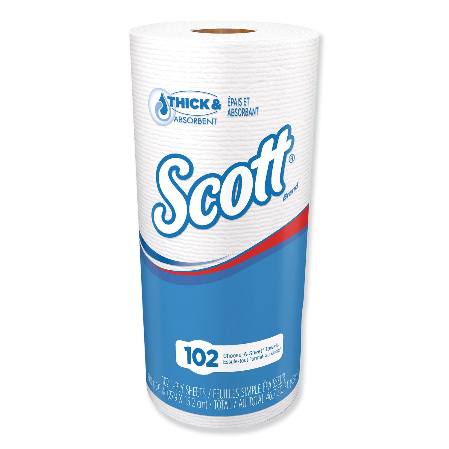 Scott Choose-A-Sheet Mega Kitchen Roll Paper Towels, 1-Ply, 4.8 x 11, White, 102/Roll, 24/Carton Scott Choose-A-Sheet Mega Kitchen Roll Paper Towels, 1-Ply, 4.8 x 11, White, 102/Roll, 24/Carton