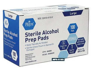 MedPride Sterile Alcohol Prep Pads - Large - 100 pads, Case of 10 ( 1000 count) MedPride Sterile Alcohol Prep Pads - Large - 100 pads, Case of 10 ( 1000 count)