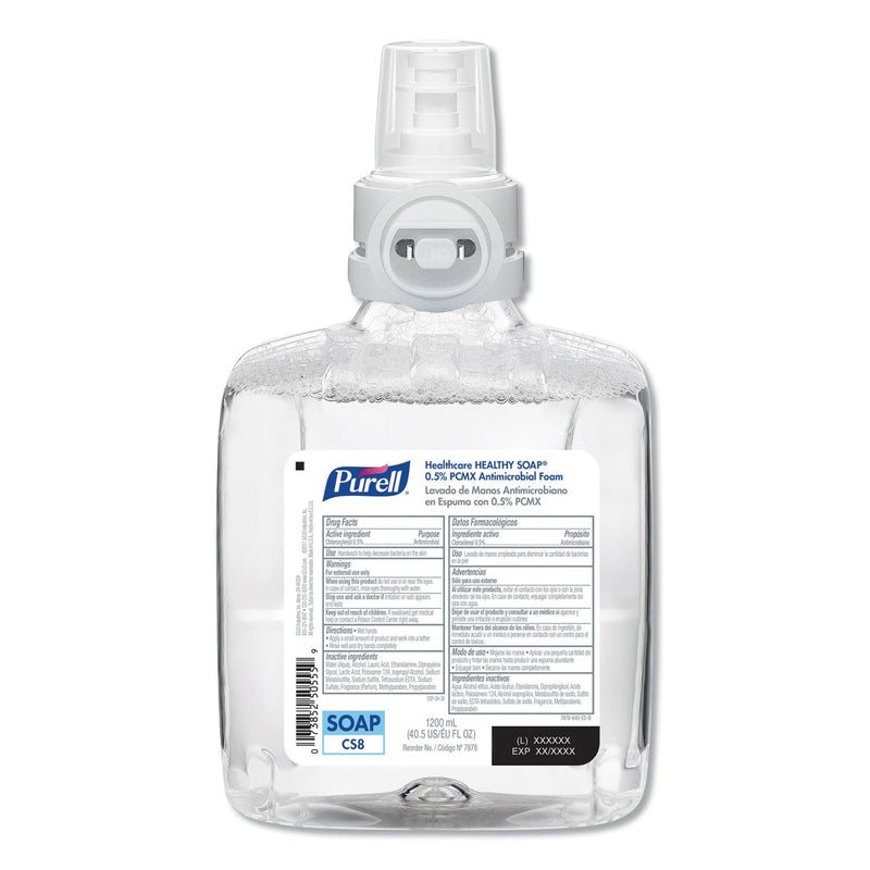 PURELL Healthcare HEALTHY SOAP 0.5% PCMX Antimicrobial Foam, For CS8 Dispensers, Light Floral Scent, 1,200 mL, 2/Carton PURELL Healthcare HEALTHY SOAP 0.5% PCMX Antimicrobial Foam, For CS8 Dispensers, Light Floral Scent, 1,200 mL, 2/Carton