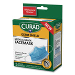 Curad Germ Shield Medical Grade Maximum Barrier Face Mask, Pleated, 10/Box Curad Germ Shield Medical Grade Maximum Barrier Face Mask, Pleated, 10/Box
