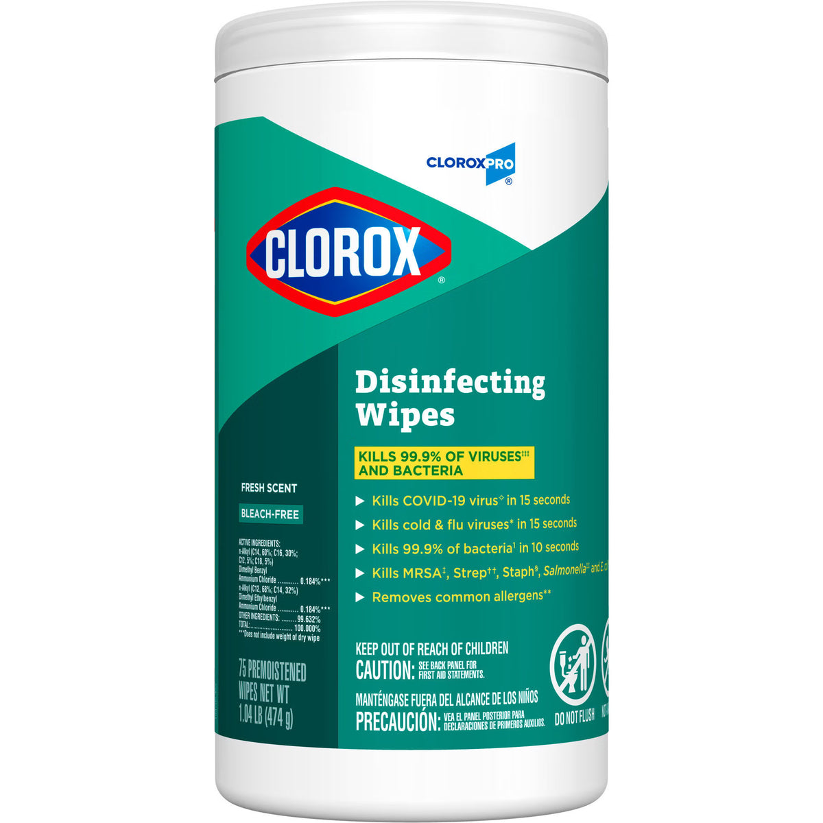Clorox Pro Clorox Disinfecting Wipes — Box of 75 Clorox Pro Clorox Disinfecting Wipes — Box of 75