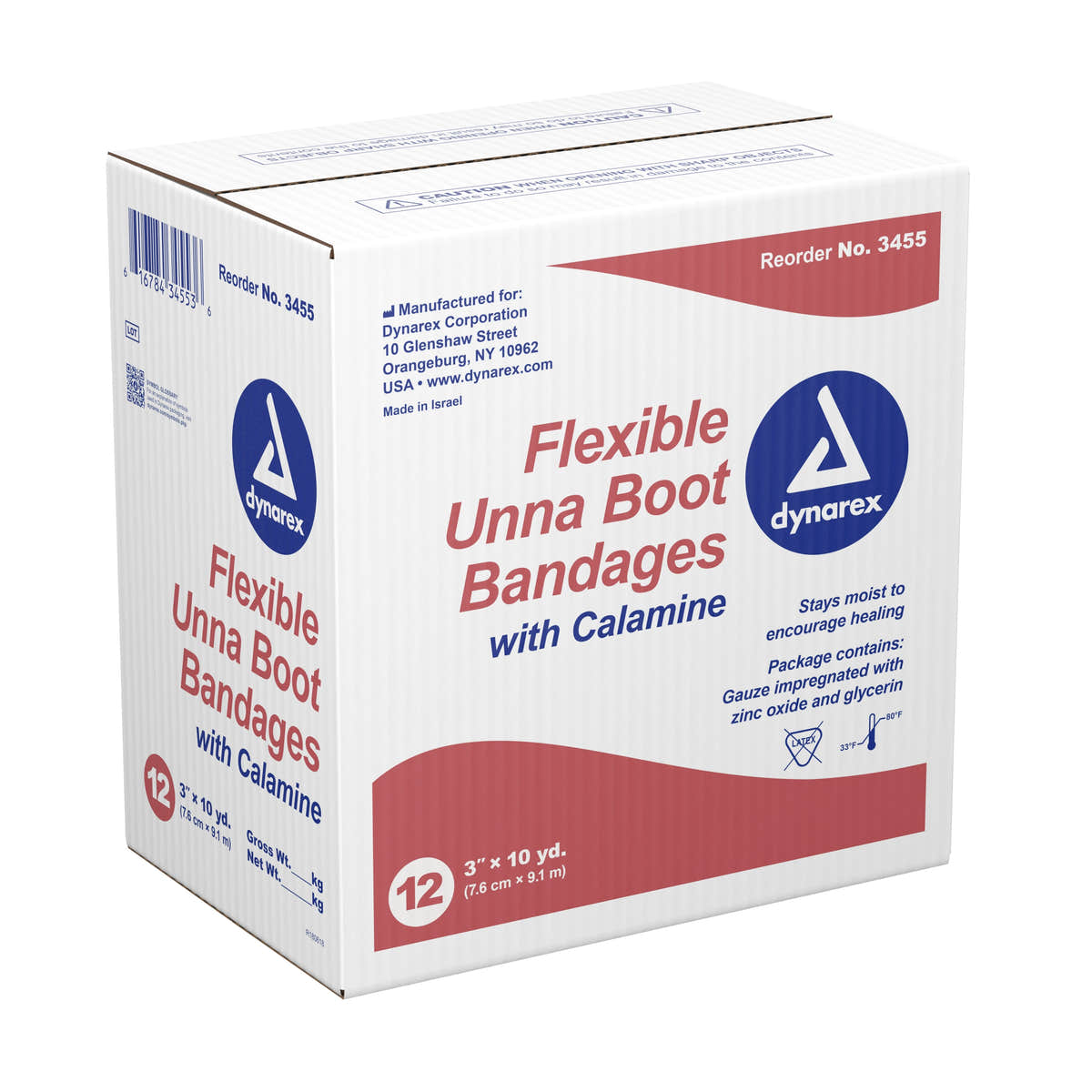 Dynarex Unna Boot Bandages w/ Calamine - 12ea/cs (12 Count) Dynarex Unna Boot Bandages w/ Calamine - 12ea/cs (12 Count)