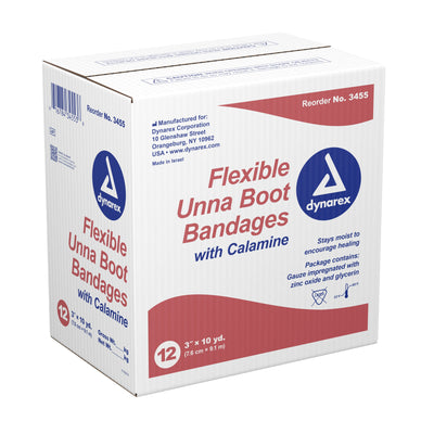 Dynarex Unna Boot Bandages w/ Calamine - 12ea/cs (12 Count) Dynarex Unna Boot Bandages w/ Calamine - 12ea/cs (12 Count)