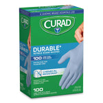 Curad Powder-Free Nitrile Exam Gloves, One Size, Blue, 100/Box Curad Powder-Free Nitrile Exam Gloves, One Size, Blue, 100/Box