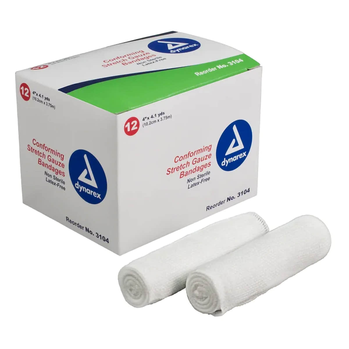Dynarex Stretch Gauze Bandage Roll, 12ea/bx 8bxs/cs (96 Count) Dynarex Stretch Gauze Bandage Roll, 12ea/bx 8bxs/cs (96 Count)