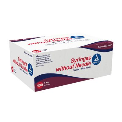 Dynarex Syringe without Needle - Non Toxic - Luer Slip, 1cc - 100ea/bx, 10bxs/cs (1000 Count) Dynarex Syringe without Needle - Non Toxic - Luer Slip, 1cc - 100ea/bx, 10bxs/cs (1000 Count)