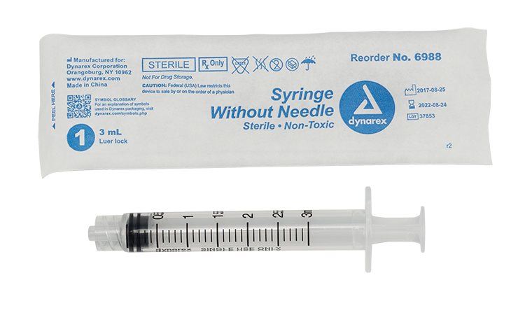 Dynarex Syringe without Needle - Non Toxic - Luer Lock Dynarex Syringe without Needle - Non Toxic - Luer Lock