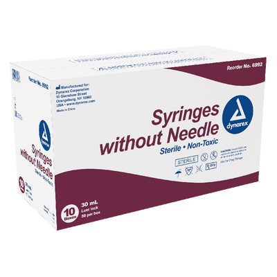 Dynarex Syringe without Needle - Non Toxic - Luer Lock Dynarex Syringe without Needle - Non Toxic - Luer Lock