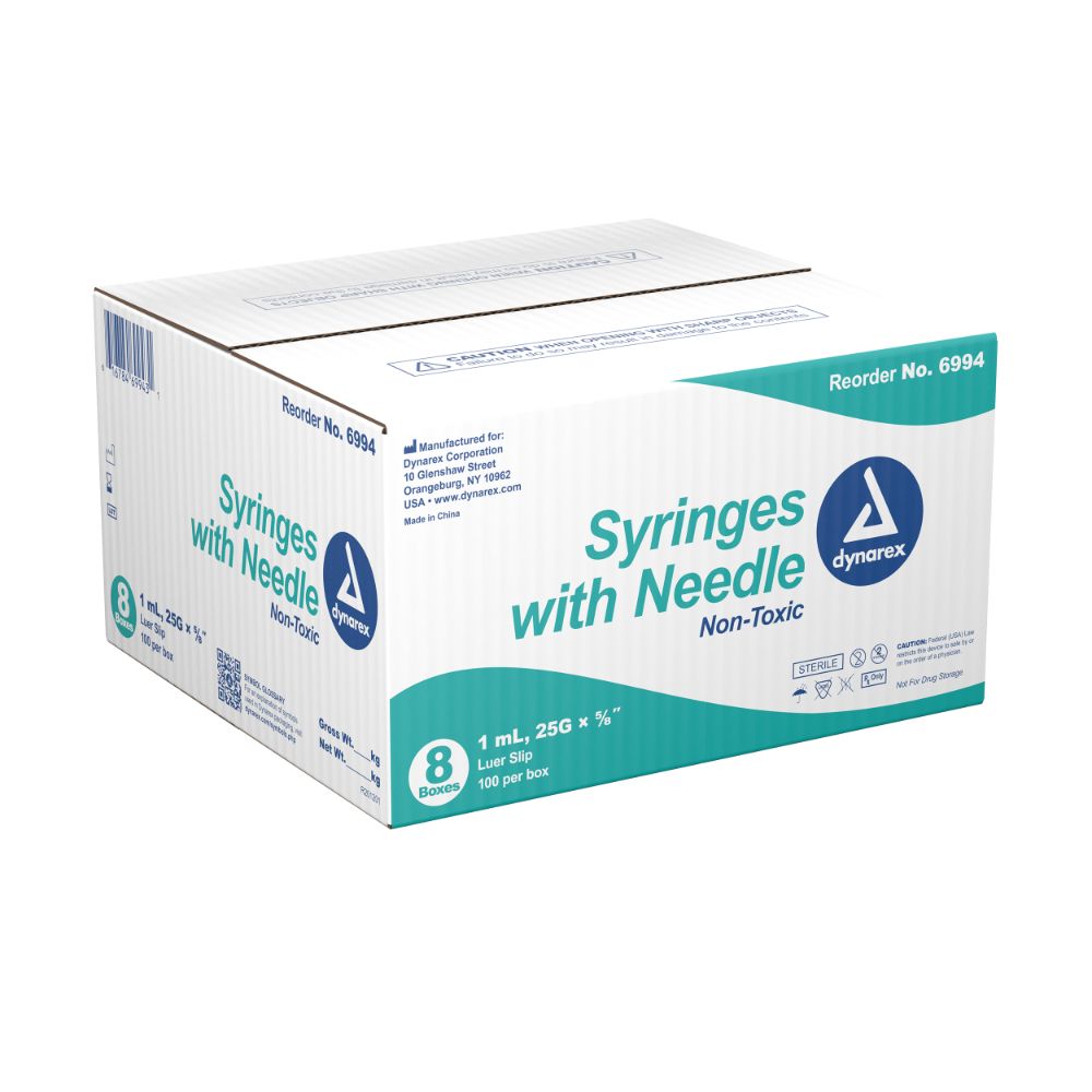 Dynarex Syringes With Needle - 1cc (800 Count) Dynarex Syringes With Needle - 1cc (800 Count)