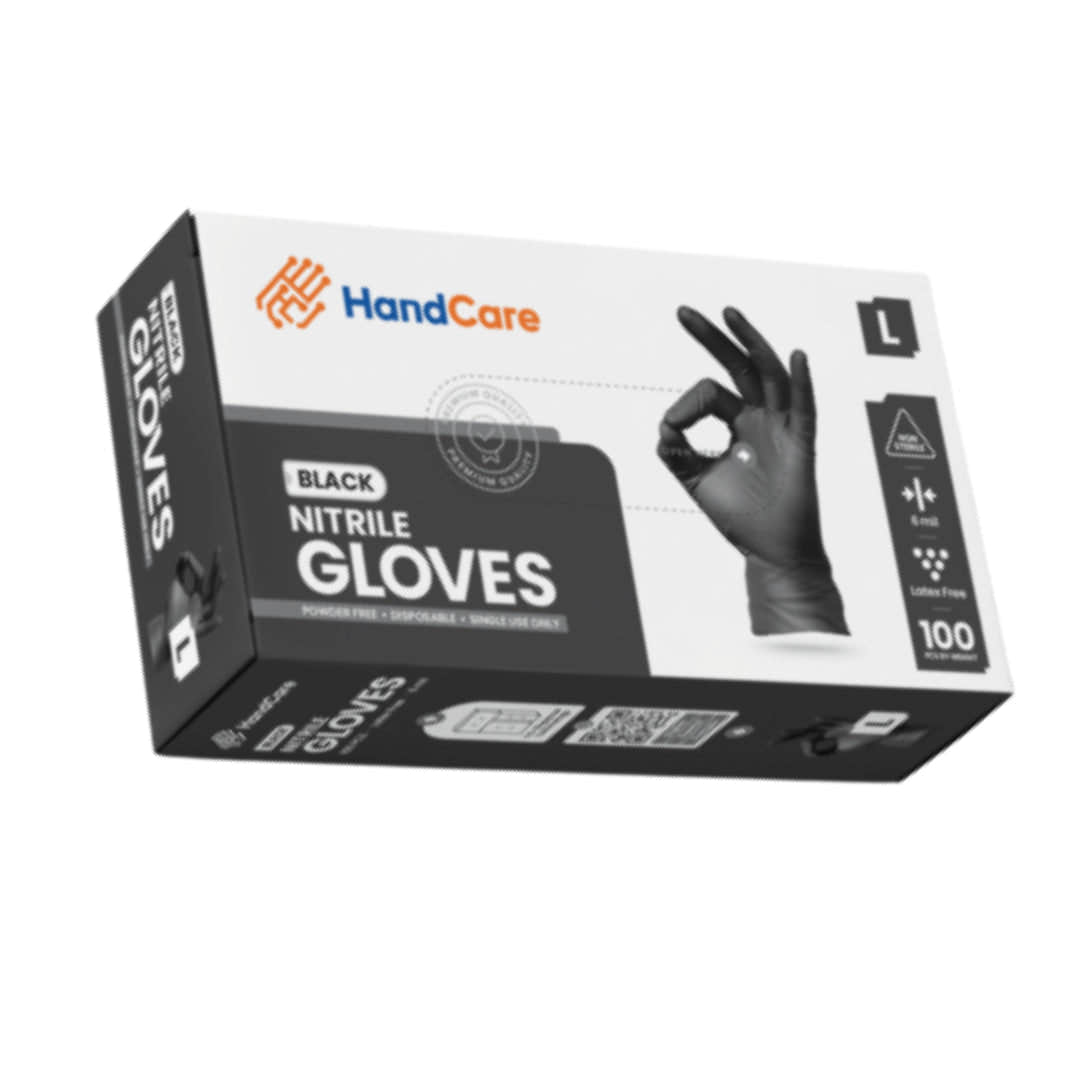 HandCare Black Nitrile Gloves - Exam Grade, Powder Free (6 Mil) HandCare Black Nitrile Gloves - Exam Grade, Powder Free (6 Mil)