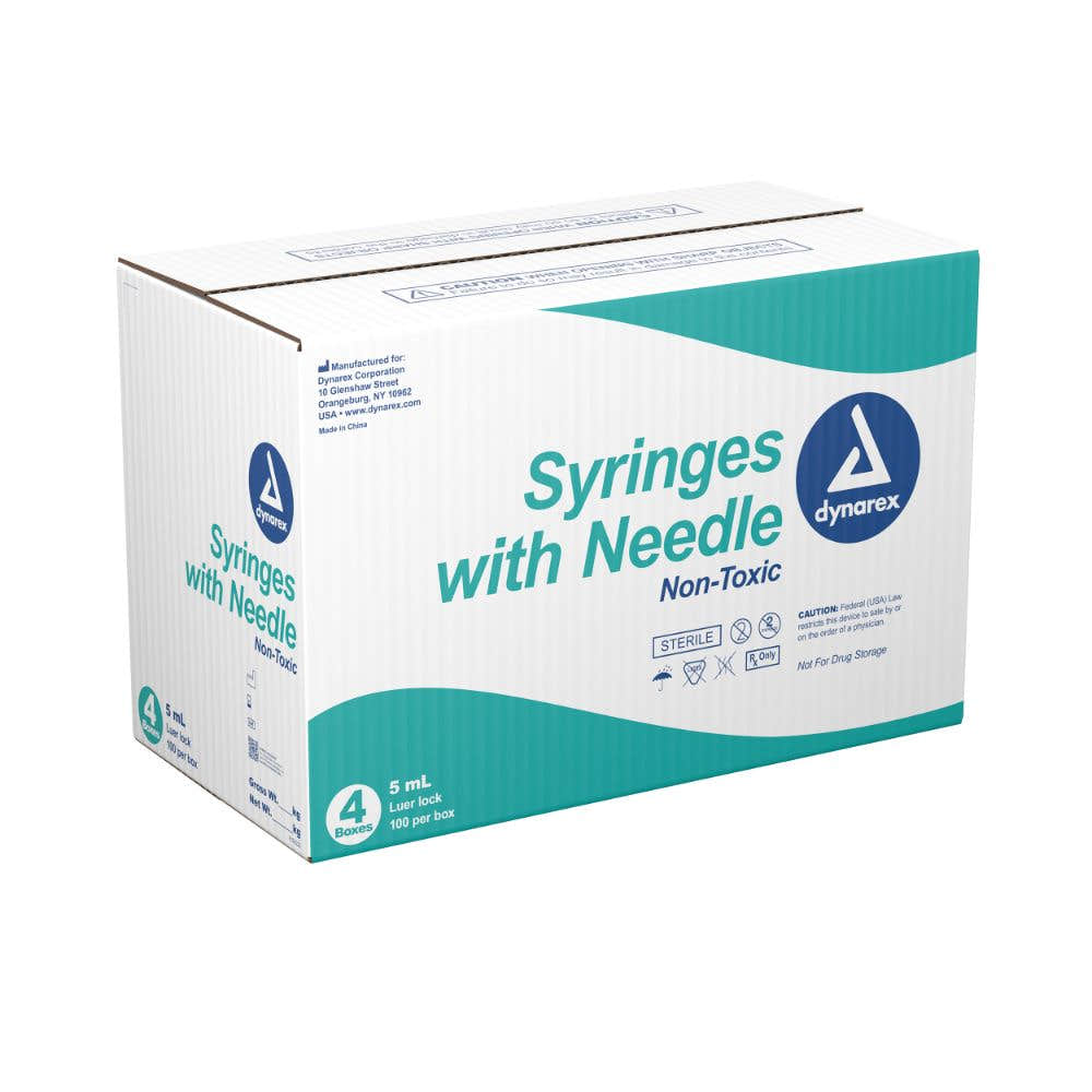 Dynarex Syringes With Needle - 5cc (400 Count) Dynarex Syringes With Needle - 5cc (400 Count)