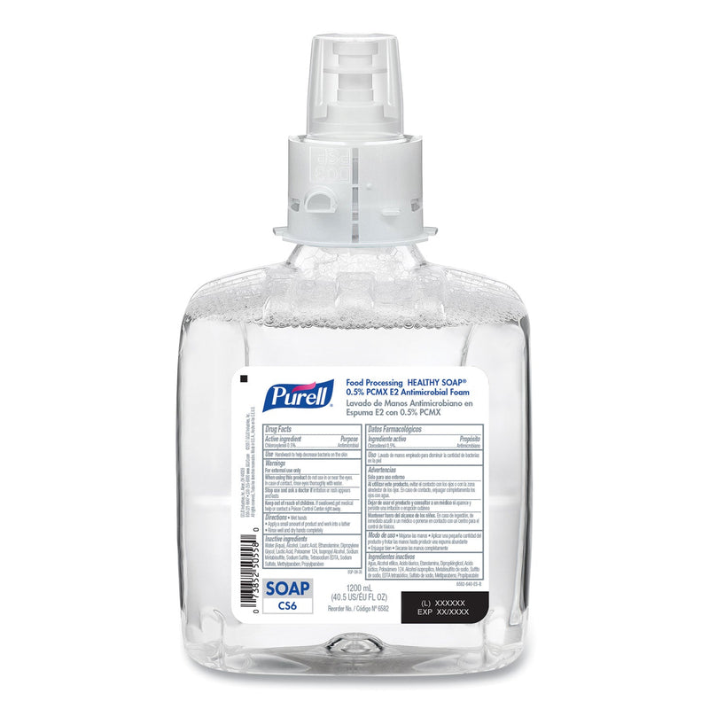 PURELL HEALTHY SOAP 0.5% PCMX E2 Antimicrobial Foam, For CS6 Dispensers, Fragrance-Free, 1,200 mL, 2/Carton PURELL HEALTHY SOAP 0.5% PCMX E2 Antimicrobial Foam, For CS6 Dispensers, Fragrance-Free, 1,200 mL, 2/Carton