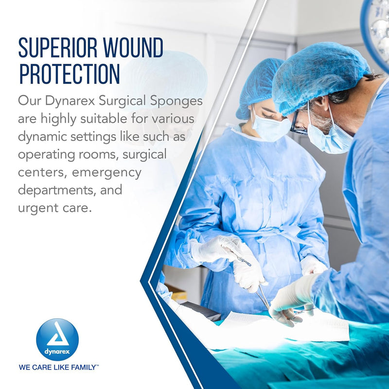 Dynarex Surgical Gauze Sponge - Sterile 2's, 8" x 4" 12 Ply, 25ea/bx, 20bxs/cs (500 Count) Dynarex Surgical Gauze Sponge - Sterile 2's, 8" x 4" 12 Ply, 25ea/bx, 20bxs/cs (500 Count)
